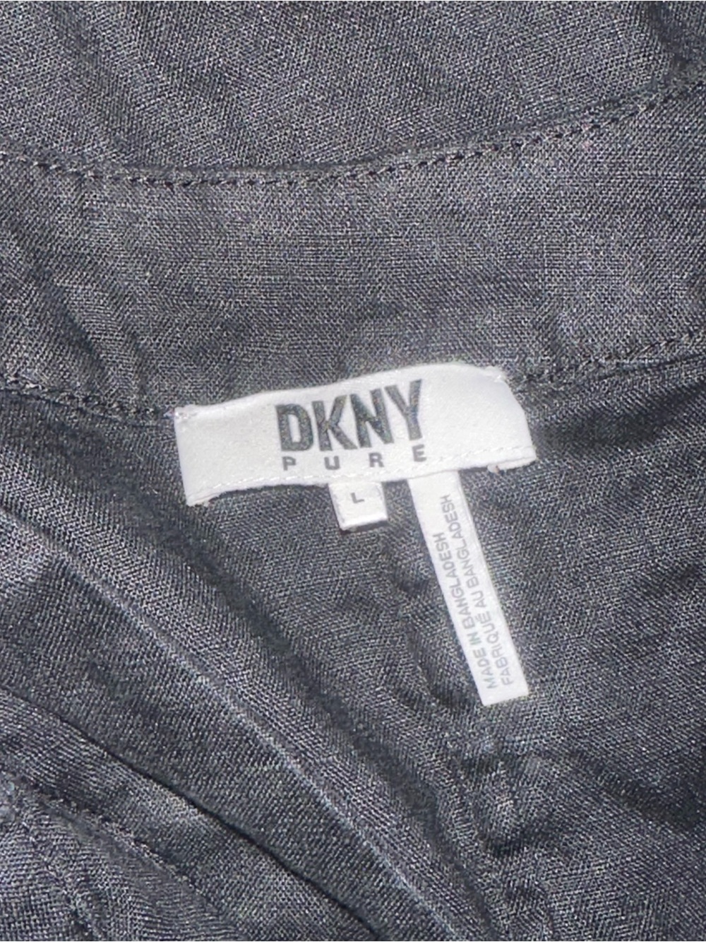 DKNY Black linen  V-Neck Maxi Dress - Picture 4 of 5